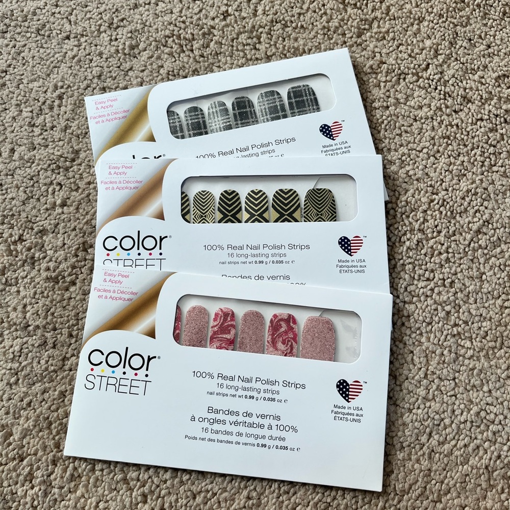 3 sets of Color Street Nail Strips